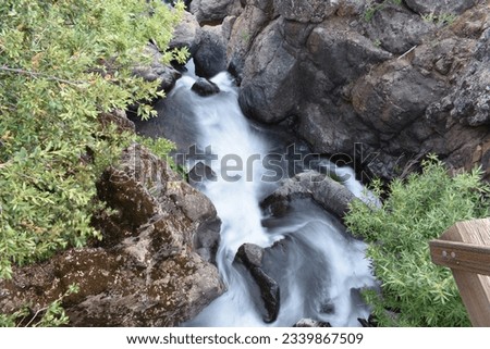 Rocky Waterfall Landscape, Montgomery Creek Falls, California, USA