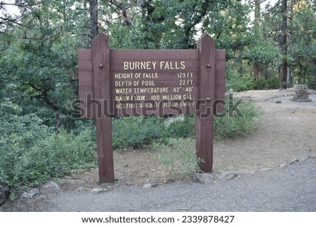 Burney Falls Sign at McArthur Burney Falls Memorial State Park