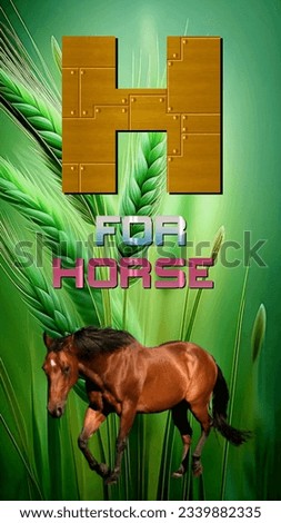 H Alphabet for horse,the horse alphabet 