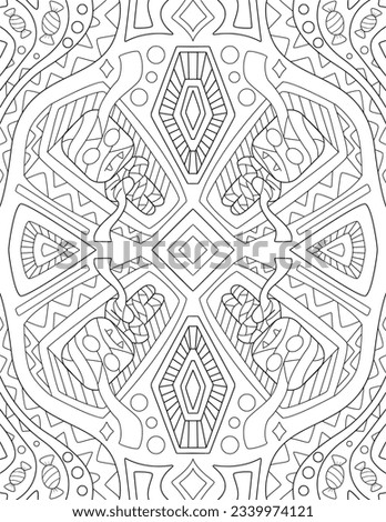 Halloween Adult Coloring Page. Horror Spooky Coloring Page. Halloween Line Art Vector. Cute Halloween Coloring Page for Kids and Adults