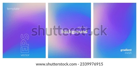Collection. Abstract liquid background. Blue color blend. Blurred fluid effect. Gradient mesh. Modern design template for posters, ad banners, brochures, flyers, covers, websites. EPS vector image