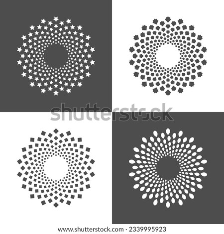 Black and White Abstract Psychedelic Art Background. - Vektor. Royalty-Free Stock Photo #2339995923