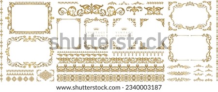 Decorative vector frames and borders. Vintage floral ornament.  Royalty-Free Stock Photo #2340003187