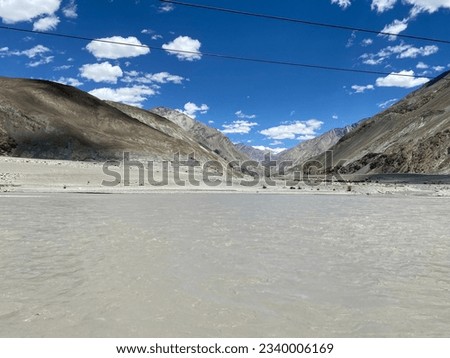 Ladakh Landscapes. Peaceful Mountains. Rocky Terrain. Clouds. Picturesque.