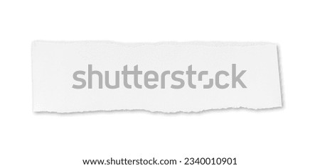 White ripped piece of paper isolated on white background with clipping path. Space for advertising Royalty-Free Stock Photo #2340010901