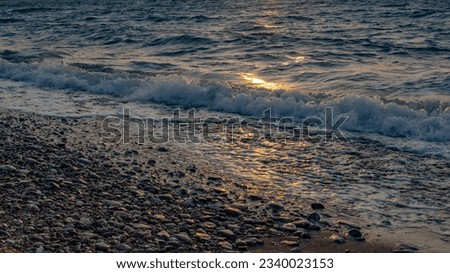 Beach sunset on island Kos in Greece.