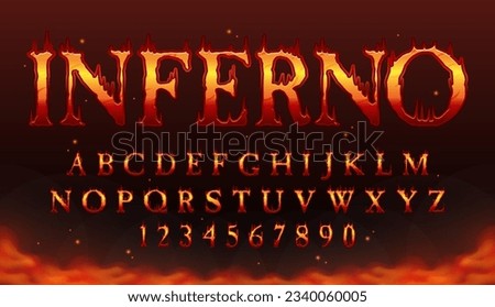 decorative inferno devil flame editable text effect vector design
