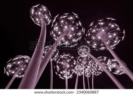abstract neon glowing flower. bright sparkling background. psychedelic background