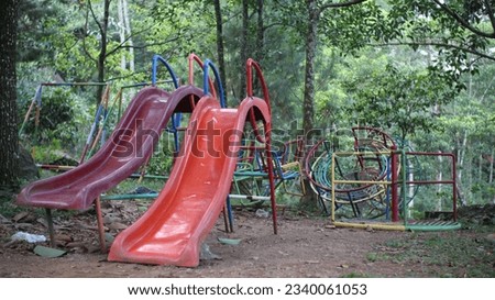 photo of children's toy park on a tour in the morning