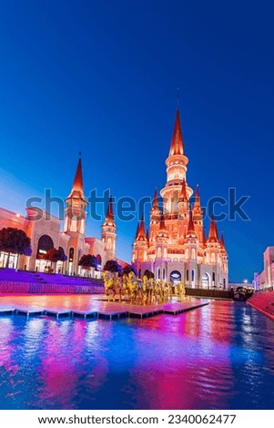  Turkey's historical and touristic city antalya, shopping and water park center  Royalty-Free Stock Photo #2340062477