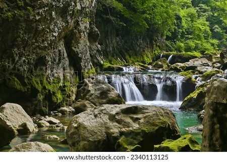 Gorge and Waterfalls in Large Seven Arches Scenic Area Libo Guizhou China