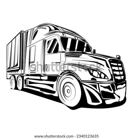 Truck logo illustration isolated on white background.