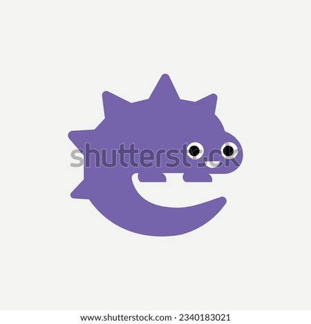 Vector illustration of cute dinosaur logo