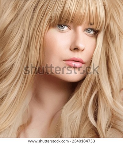 Hairstyle, beauty and hair care, beautiful blonde woman with long blond hair, glamour portrait for hair salon and haircare brand Royalty-Free Stock Photo #2340184753