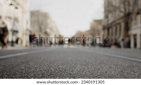 Closeup low angle shot of pedestrian street of Nice, city background Royalty-Free Stock Photo #2340191305