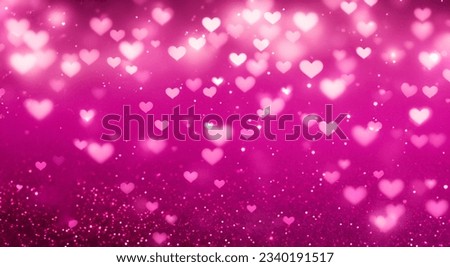 beautiful hearts in neon pink bokeh style Royalty-Free Stock Photo #2340191517