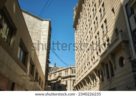 facades of buildings in traditional neighborhoods of chile                                 