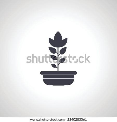 Indoor plant in a pot icon. flower in a pot line icon.