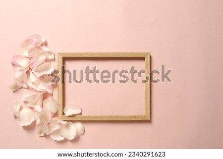 wooden frame on colored background