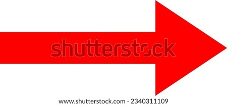 Red simple straight arrow right symbol
