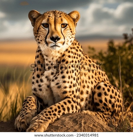 Cheetah Hideaway: Resting in Nature's Lap Royalty-Free Stock Photo #2340314981