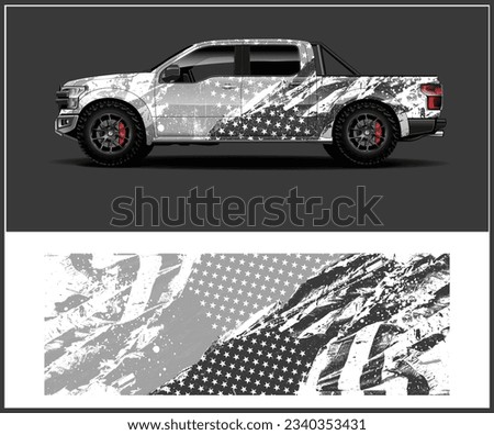 vehicle vinyl branding with American flag in grunge style