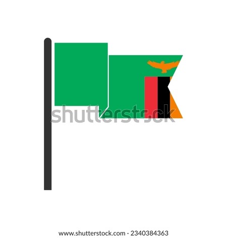 Zambia flags icon set, Zambia independence day icon set vector sign symbol
