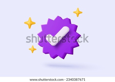 3d check mark icon isolated on white background. check list button best choice for right, success, tick, accept, agree 3d application. choose icon vector with check 3D rendering illustration Royalty-Free Stock Photo #2340387671