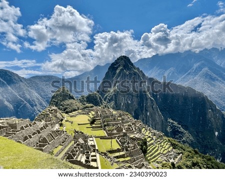 Machu Picchu, ancient civilizations of Peru. Royalty-Free Stock Photo #2340390023