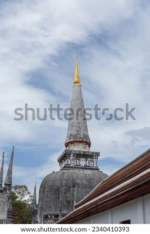 Beautiful Ancient pagoda in Wat Phra Mahathat Woramahawihan, famous Buddhism Landmark in Thailand