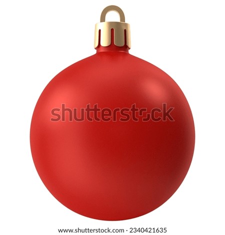 Christmas ball red color as decoration for Christmas isolated on white background