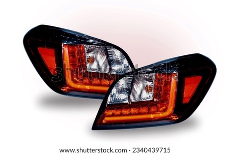 Car tail lights separated from the background cliping part