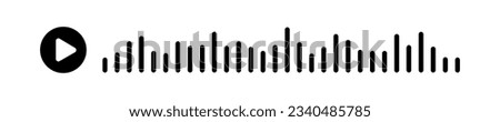 Black sound waves of the equalizer isolated on a isolated white background. Vector clipart Illustration Royalty-Free Stock Photo #2340485785