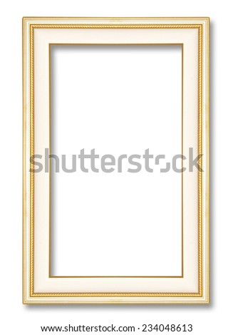 gold antique  picture frames. Isolated on white background