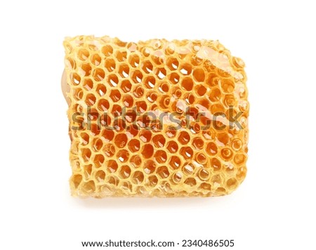 Sweet honeycomb on white background Royalty-Free Stock Photo #2340486505