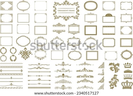 Ornate frames and scroll elements. Vector illustration frame set. Collection of design elements.