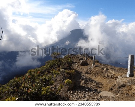 Mount Pangrango seen from the top of Mount Gede. The photo was taken by Willem Tasiam, a marathon climber