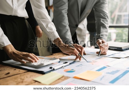 Business team meeting present.professional investor working with Finance managers task. with digital tablet,smartphone and laptop at modern office 
 Royalty-Free Stock Photo #2340562375