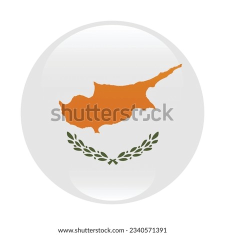 The flag of Cyprus. Flag icon. Standard color. Circle icon flag. 3d illustration. Computer illustration. Digital illustration. Vector illustration.