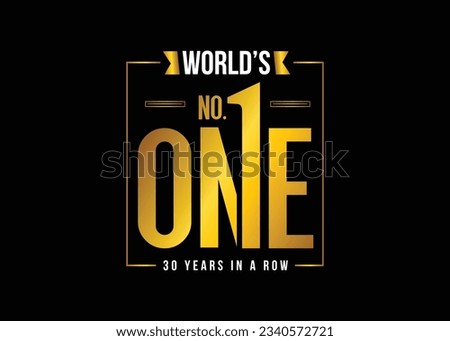 World's Number one unit, golden  laurel and ribbon emblem Royalty-Free Stock Photo #2340572721