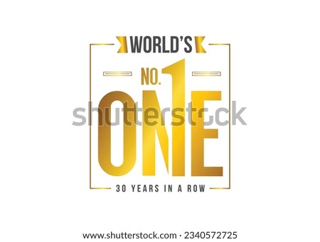 World's Number one unit, golden  laurel and ribbon emblem Royalty-Free Stock Photo #2340572725