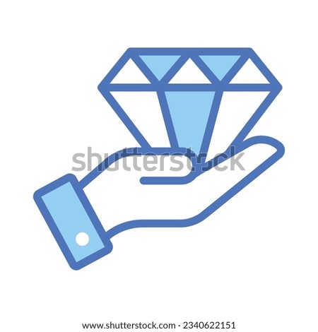 Hand holding diamond denoting value concept vector in trendy style