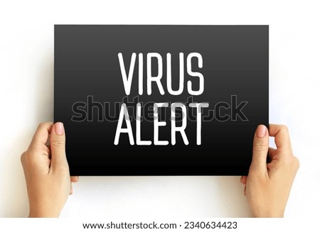 Virus Alert text on card, concept background