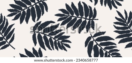 Tropical pattern, palm leaves seamless vector floral background. Exotic plant.  monochrome Jungle geometric seamless pattern.