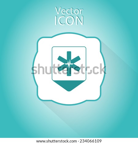 Map pointer with medical Symbol. Flat design style. Made in vector illustration