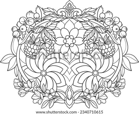 Flowers Coloring Page. Floral Coloring Page. Flowers Bouquet Adult Coloring Page.