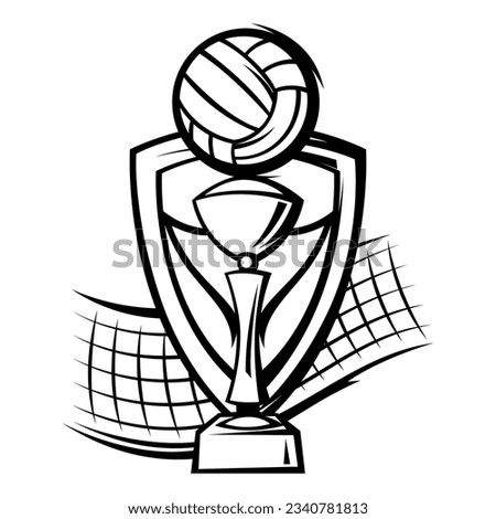 Emblem with volleyball symbols. Sport club label or emblem.