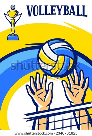 Background with volleyball items. Sport club illustration.