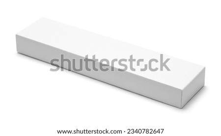 Long Thin Rectangle Box Cut Out on White. Royalty-Free Stock Photo #2340782647