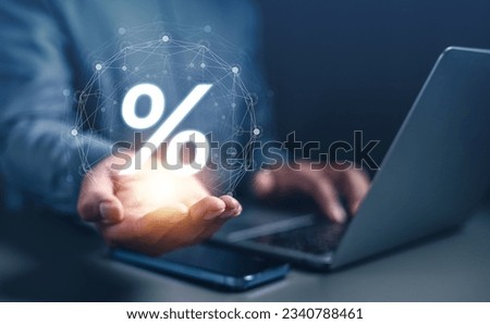 investor, interest, finance, financial, investment, stock, graph, growth, banking, invest. on the palm, interest of investment and percent is showing. around that network icon communication showing.